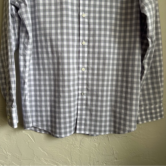 Crosby & Howard Gray White Purple Check Long Sleeve Mens Shirt Button Down Sz Lg - Picture 5 of 14